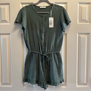NWT Teddy Smith Green Gauze Romper